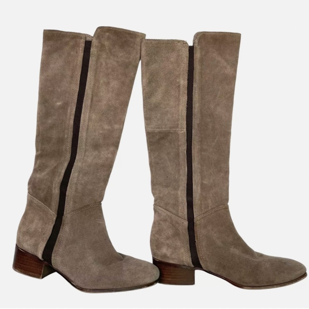Steve Madden Pull-On Tall Taupe Suede Boots Size 8.5
